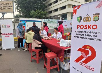 Hari Bhayangkara ke 79, Polres Metro Jakarta Barat Hadirkan Pelayanan Kesehatan Gratis di CFD MH Thamrin – Kebon Sirih