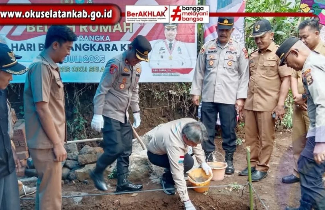 Pemkab OKUS Launching Program Bedah Rumah CSR Bersama Polres dan Bank Sumsel Babel