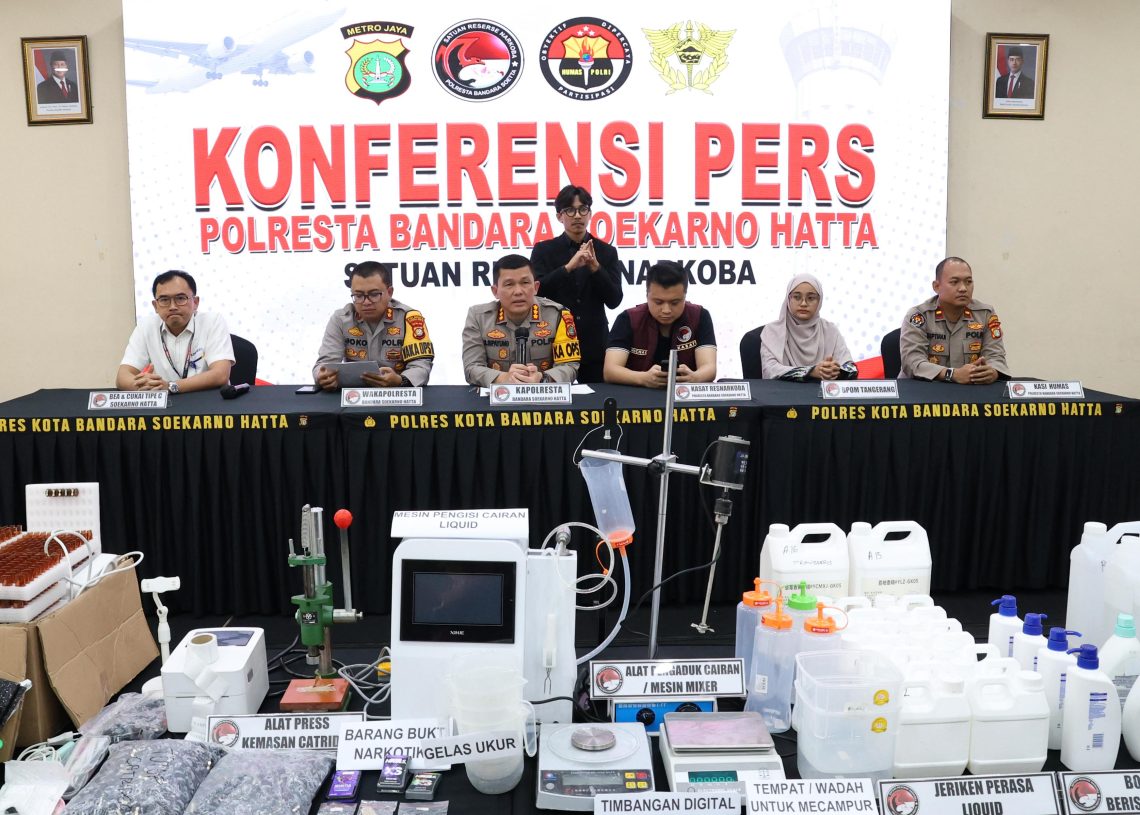 Polresta Soetta Gerebek Industri Vape Ilegal di Tangerang, Barang Bukti Capai Puluhan Miliar