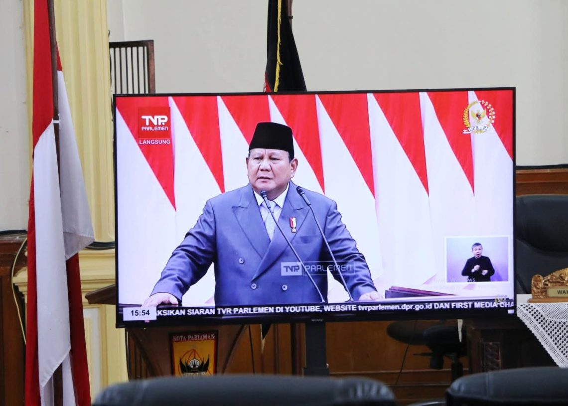 Wali Kota Pariaman Yota Balad Dengarkan Live Streaming Pidato Kenegaraan Presiden Prabowo