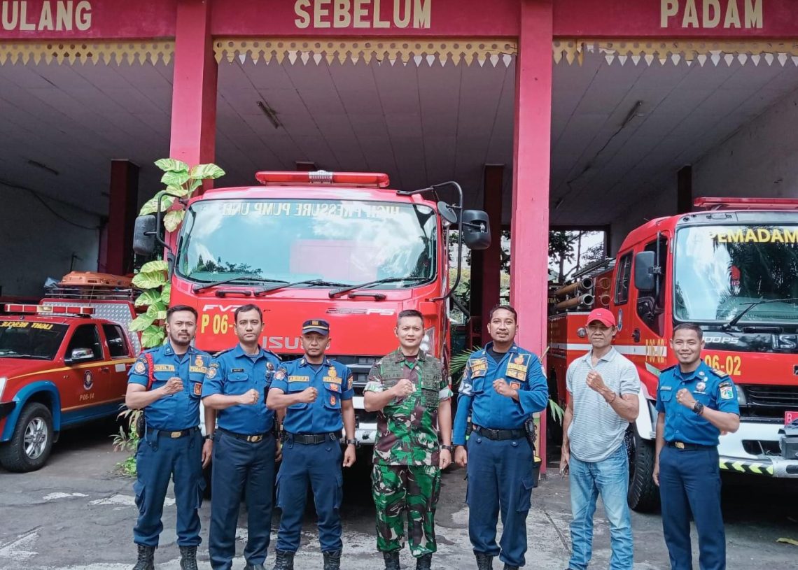 Dandim 0501/JP Komsos ke Kantor Sektor Pemadam Kebakaran Kemayoran Jakpus
