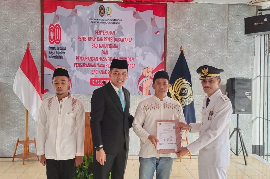 Puluhan Napi di Rutan Kelas IIB Muara Labuh Terima Remisi pada HUT Kemerdekaan RI ke-80