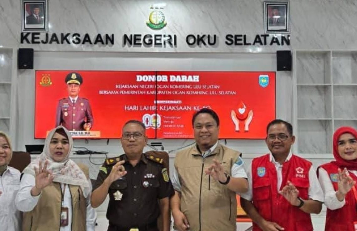 Peringatan HUT Kejaksaan RI ke-80, Kejari Bersama Pemkab OKU Selatan Gelar Donor Darah