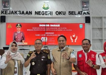 Peringatan HUT Kejaksaan RI ke-80, Kejari Bersama Pemkab OKU Selatan Gelar Donor Darah