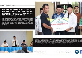 Bupati Pasaman dan Wakil Bupati Pasaman Serahkan Bantuan Bedah Rumah di Kecamatan Dua Koto