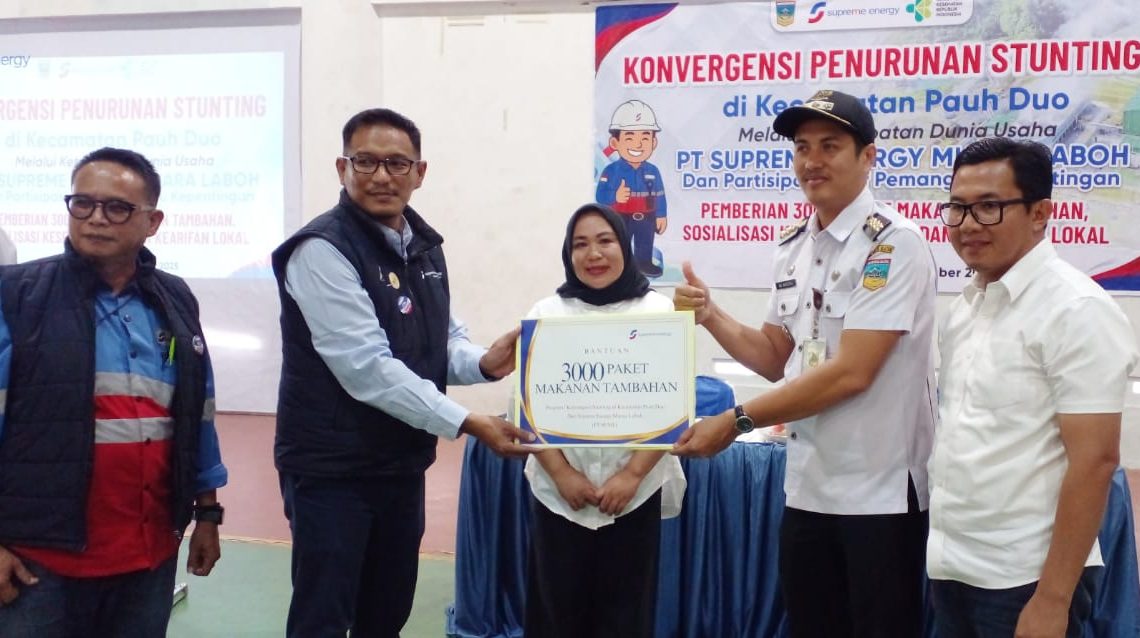 PT Supreme Energy Salurkan 3.000 Makanan Tambahan untuk Anak Stunting di Solok Selatan