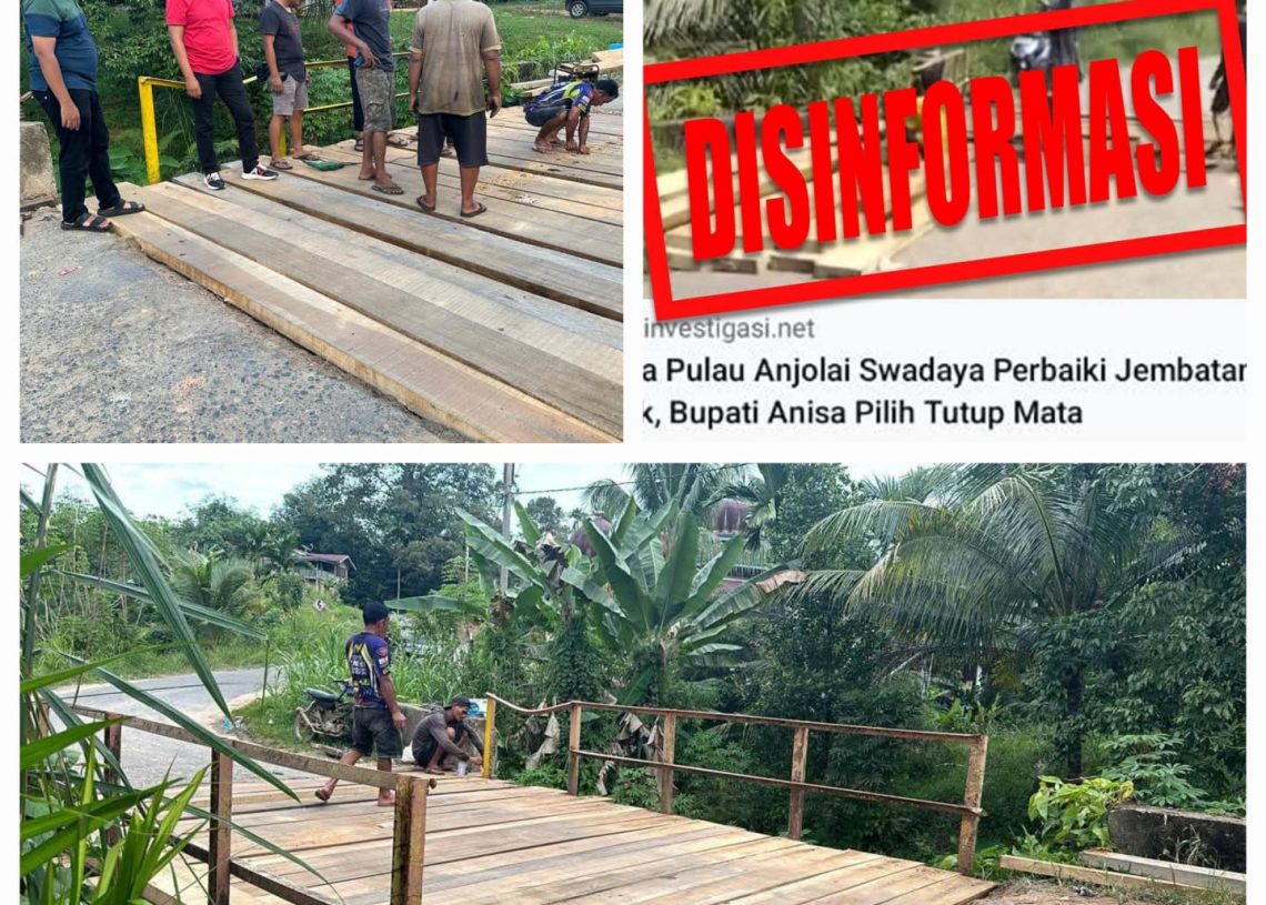 Pemkab Dharmasraya Klarifikasi Perbaikan Jembatan Pulau Anjolai Hasil CSR, Bukan Swadaya Murni