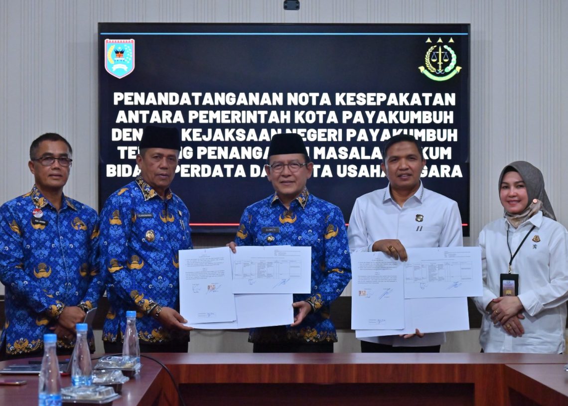 Jalin Kerjasama, Pemko Payakumbuh dan Kejaksaan Negeri Tandatangani Nota Kesepakatan