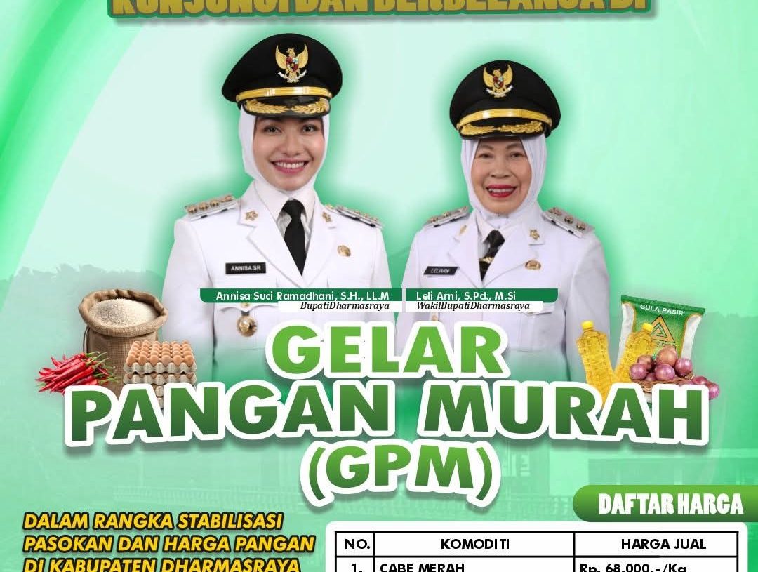 Pemkab Dharmasraya Akan Gelar Gerakan Pangan Murah di Dua Pasar