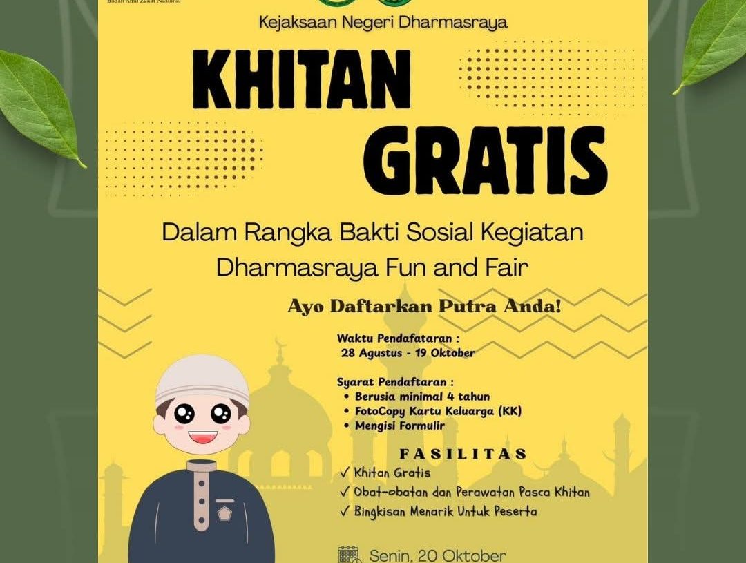 Kejari Dharmasraya Gelar Khitan Gratis