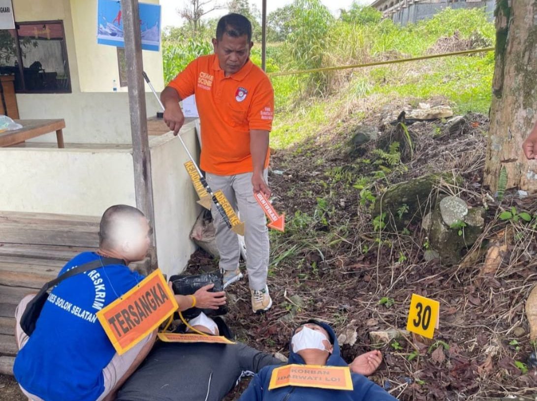 Polres Solsel Gelar Rekonstruksi Kasus Pembunuhan Berencana Dua Wanita IL dan LB