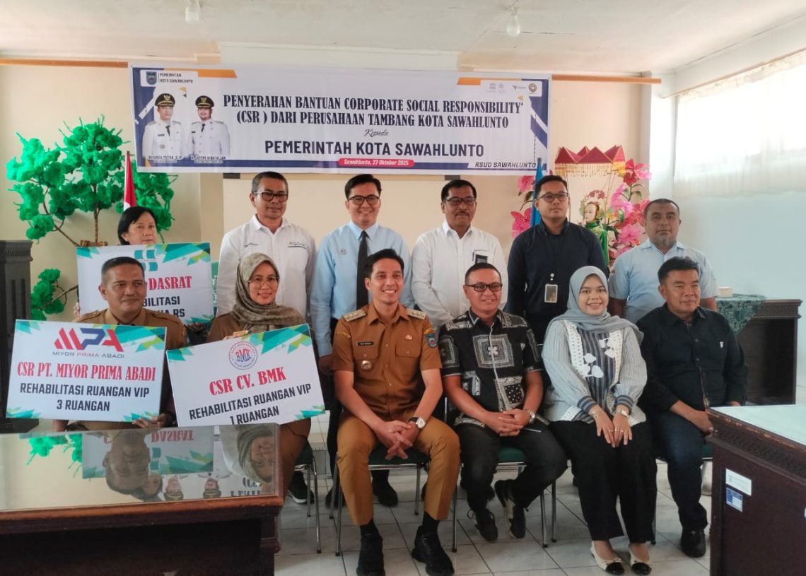 Pemko Sawahlunto Terima Bantuan CSR dari Pengusaha Tambang