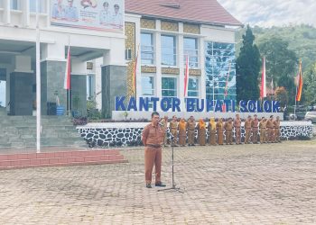 Apel Senin Pagi Pemkab Solok, Kepala DPMN Ingatkan OPD Pelaksanaan Program Kegiatan Tepat Waktu