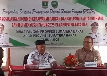 Pasaman Terima Bantuan Daerah Rawan Pangan, Dinkes Ikut Dampingi Bupati Serahkan Langsung ke Masyarakat