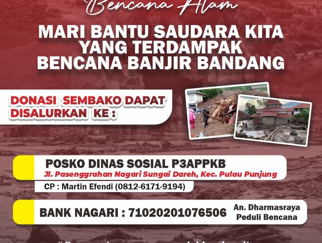 Pemkab Dharmasraya Galang Bantuan untuk Korban Banjir Bandang