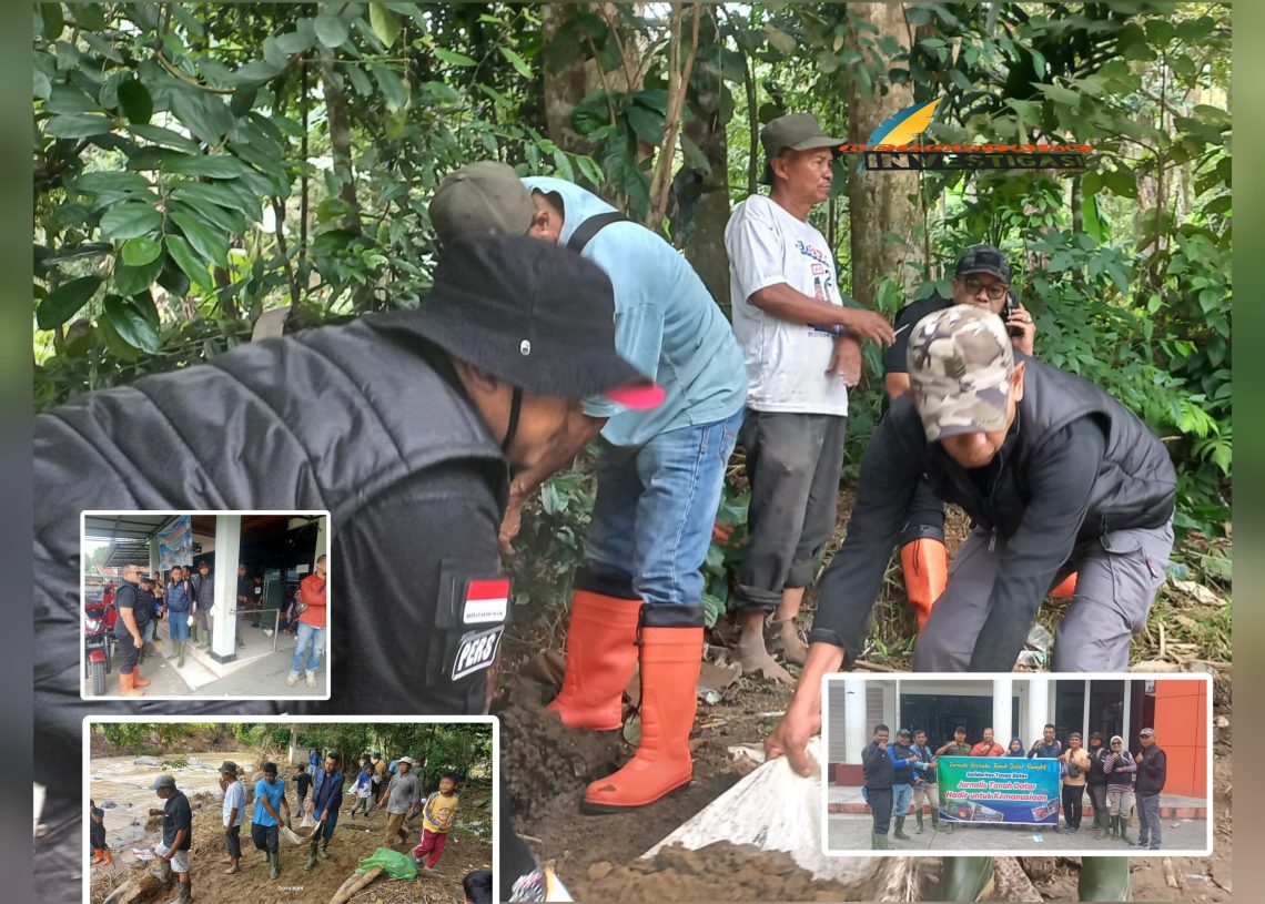 Solidaritas Jurnalis Tanah Datar Bahu-Membahu Bersama Warga Perbaiki Akses Bencana