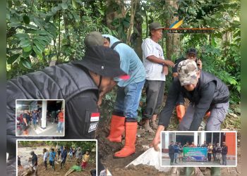 Solidaritas Jurnalis Tanah Datar Bahu-Membahu Bersama Warga Perbaiki Akses Bencana