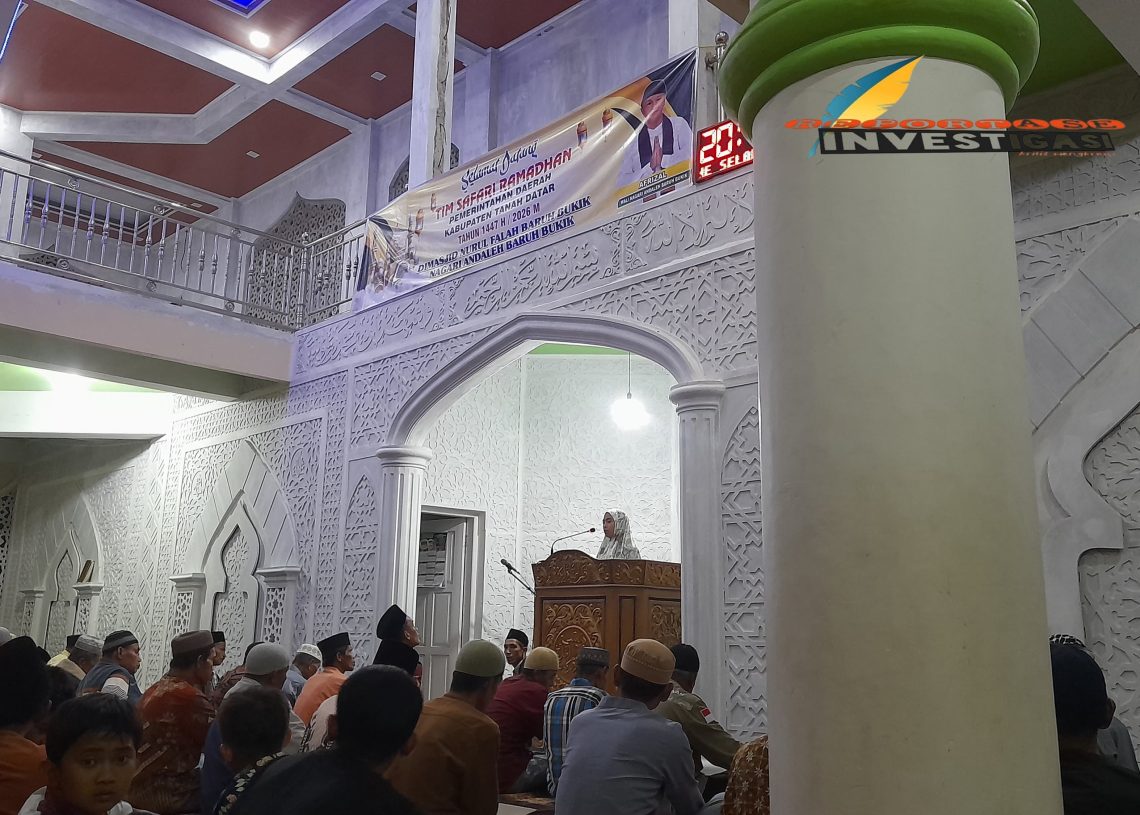 Masjid Nurul Falah Siap Sambut TSR Kabupaten Tanah Datar, Spanduk Penyambutan Mulai Terpampang