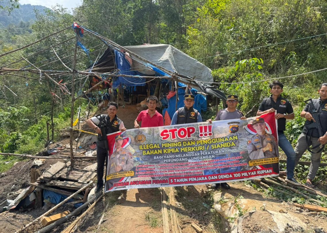 Tambang Emas Ilegal Digerebek, Tiga Blower Diamankan dan Camp Dimusnahkan